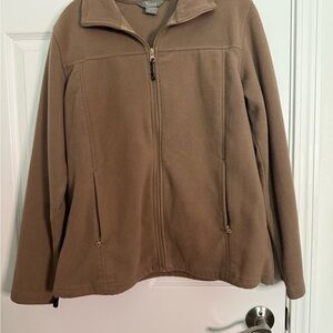 Natural Reflections Tan Fleece Zip-Up Jacket